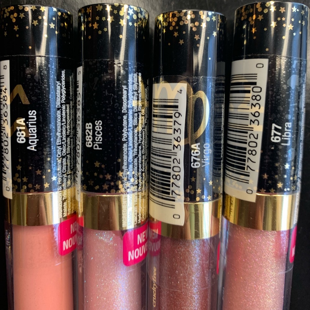 Wet N Wild Color Icon Zodiac Lip Gloss- 681A,682B, 676A & 677